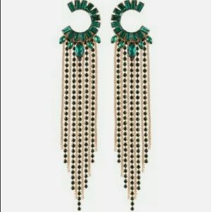 Guess gold Tone Emerald Stones earrings